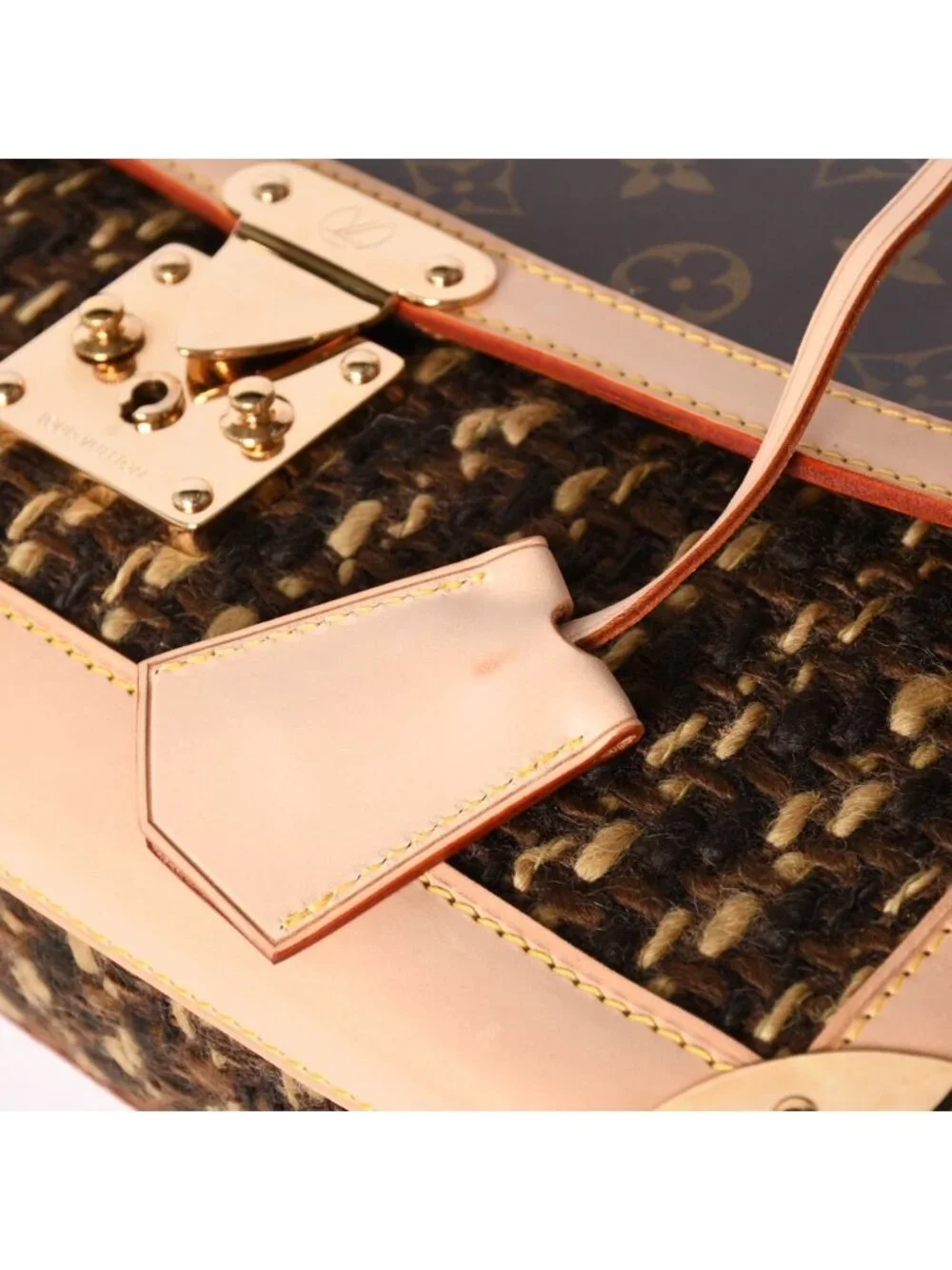 Louis Vuitton Monogram Tweedy Shoulder Bag World Limited Pieces Brown Gold